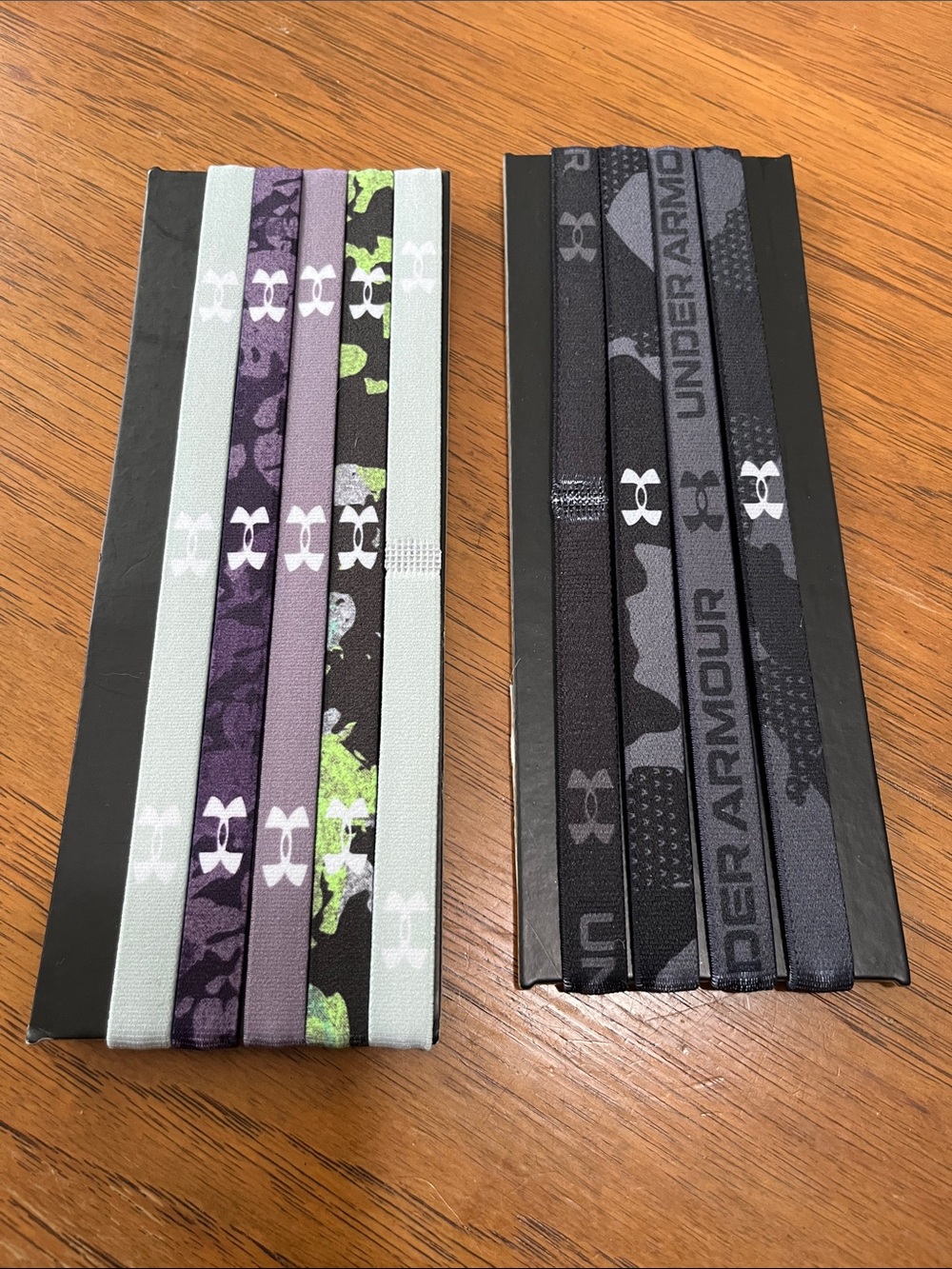 Under Armour Multi-Pack Elastic Headbands - Mint, Purple, Lime, Black, Gray